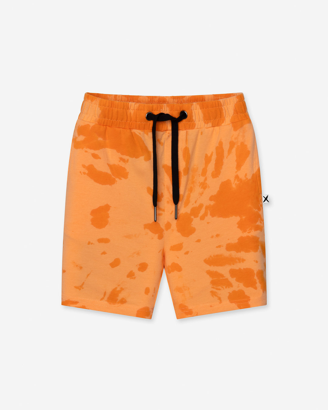 Splatter Short in orange, boys shorts by Minti, flat lay