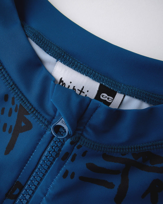 Close up detail of the Rad Croc Rashie in midnight