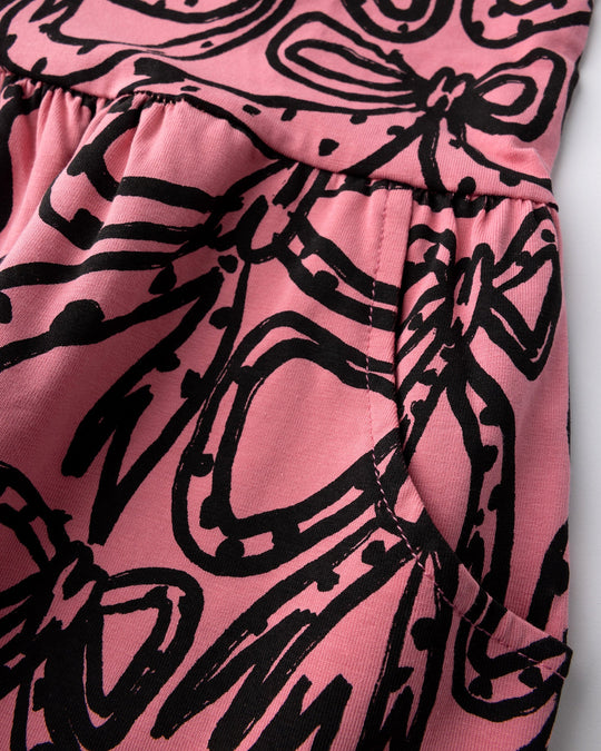 Close up detail of the Big Bows Dress in candy