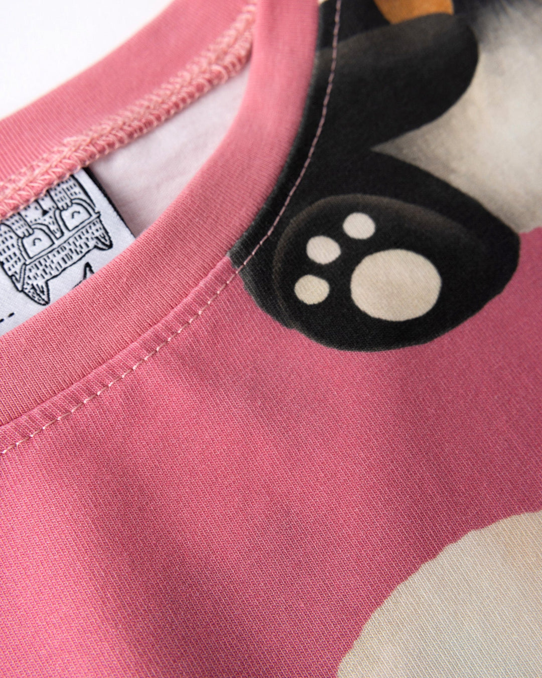 Close up detail of the Icecream Panda Dress in candy