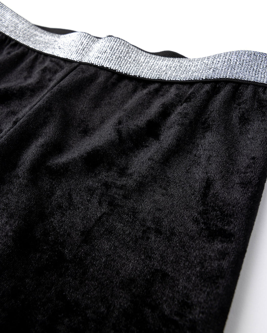 Close up detail of the Velvet Bike Pant in black