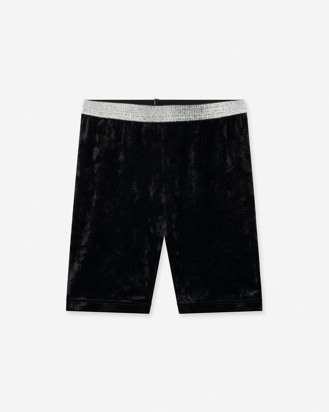 Velvet Bike Pant in black, girls bike shorts by Minti, flat lay