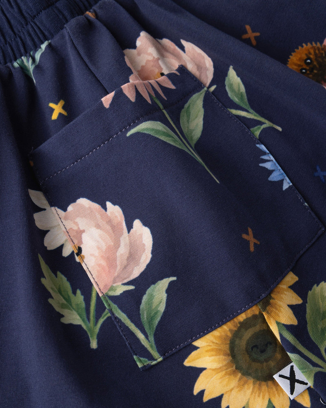 Close up detail of the Flower Friends Skirt in ink