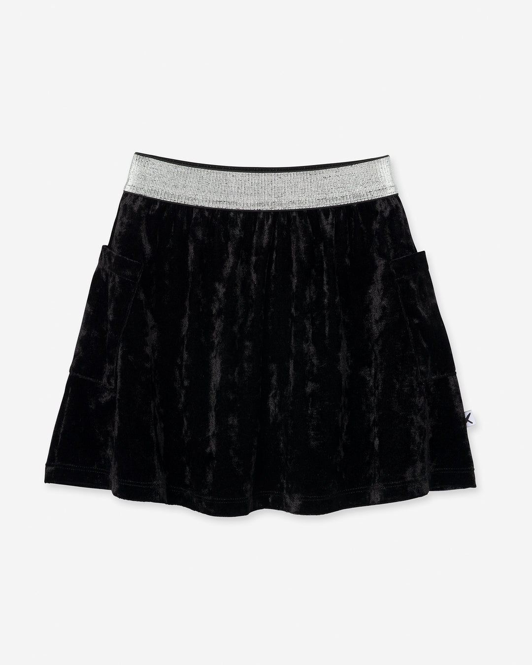 Velvet Skirt in black, girls skirt by Minti, flat lay