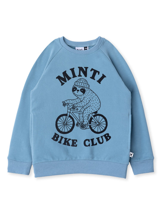 Minti kids clothing. Super cool and comfy crew with hidden side pockets. Perfect for keeping hands warm! 330 Gram // Brushed Inside // 95% Cotton // 5% Elastane.