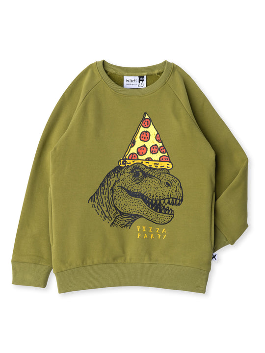 Minti kids clothing. Super cool and comfy crew with hidden side pockets. Perfect for keeping hands warm! 330 Gram // Brushed Inside // 95% Cotton // 5% Elastane.