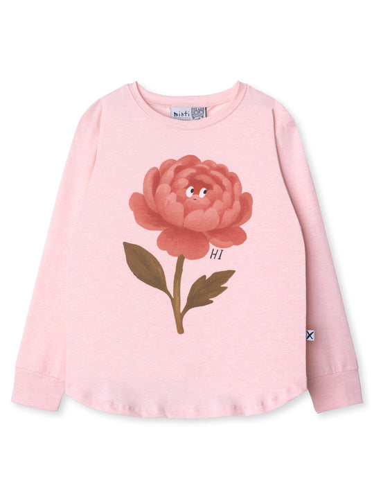 Minti kids clothing. Comfy tee with self cuffs and curved front and back hem. 180 Gram // 95% Cotton // 5% Elastane.
