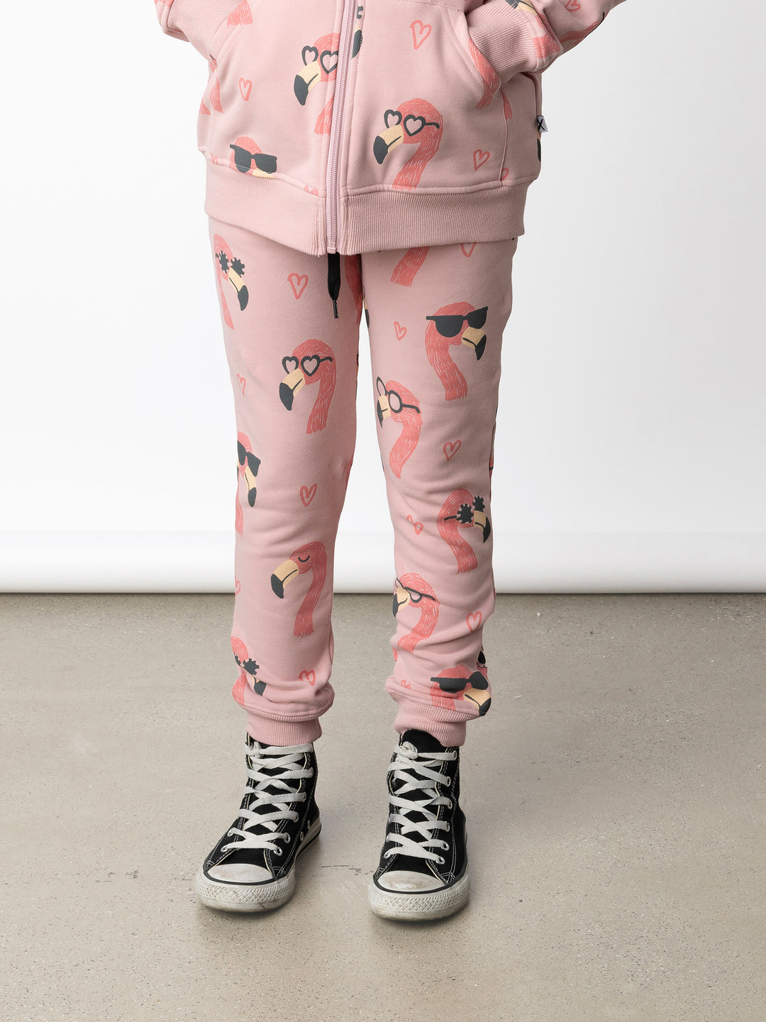 Minti kids clothing. Slim leg trackies with front pockets, shoelace cord and 2x2 rib waistband and cuffs. 330 Gram // Brushed Inside // 95% Cotton // 5% Elastane.