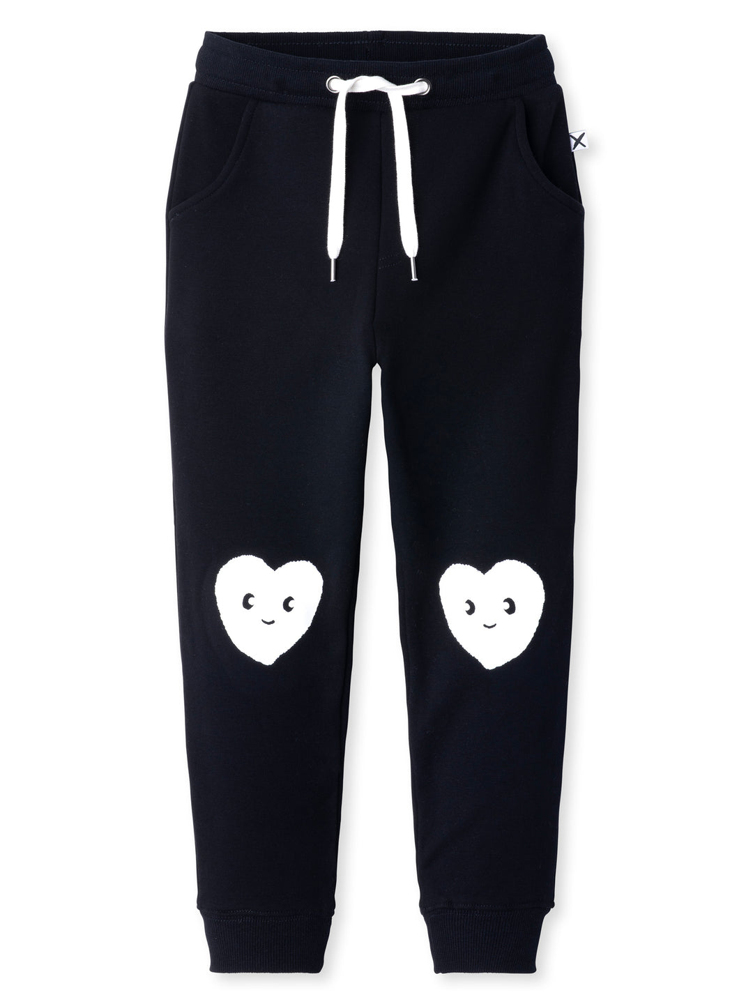 Minti kids clothing. Slim leg trackies with front pockets, shoelace cord and 2x2 rib waistband and cuffs. 330 Gram // Brushed Inside // 95% Cotton // 5% Elastane.
