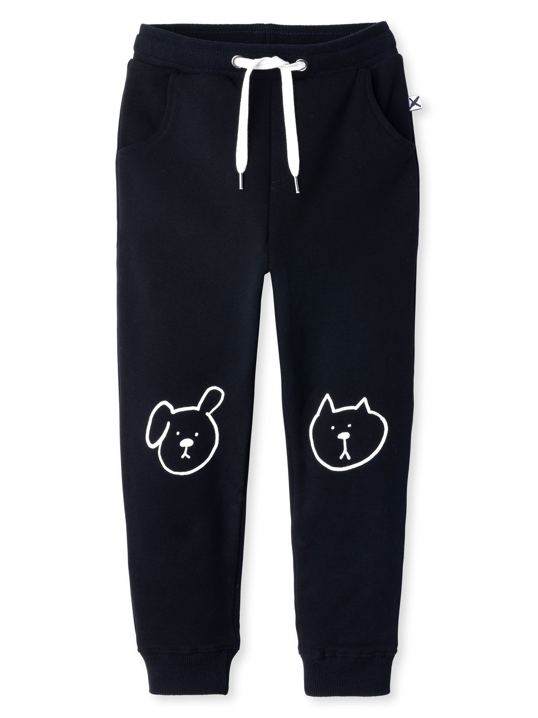 Minti kids clothing. Slim leg trackies with front pockets, shoelace cord and 2x2 rib waistband and cuffs. 330 Gram // Brushed Inside // 95% Cotton // 5% Elastane.