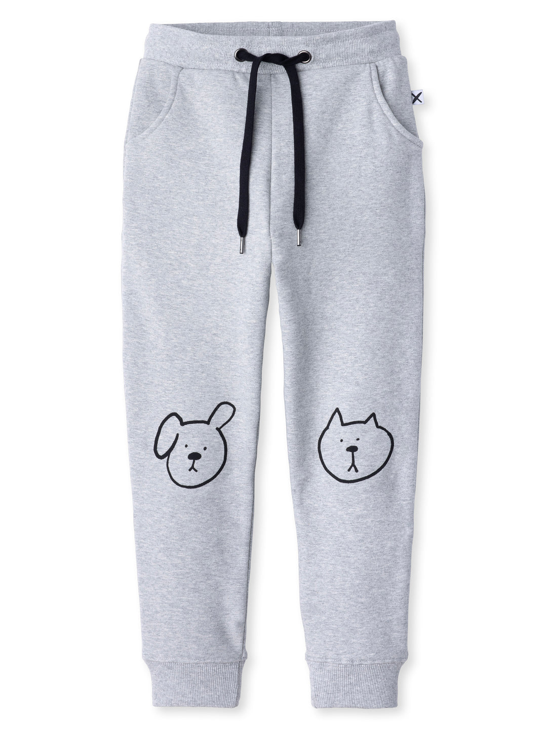 Minti kids clothing. Slim leg trackies with front pockets, shoelace cord and 2x2 rib waistband and cuffs. 330 Gram // Brushed Inside // 95% Cotton // 5% Elastane.