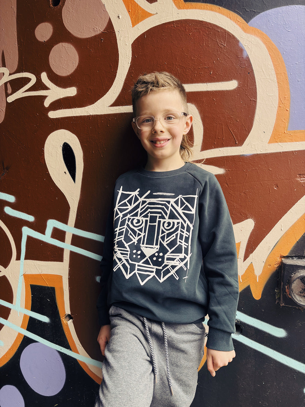 Minti Geometric Tiger Furry Crew